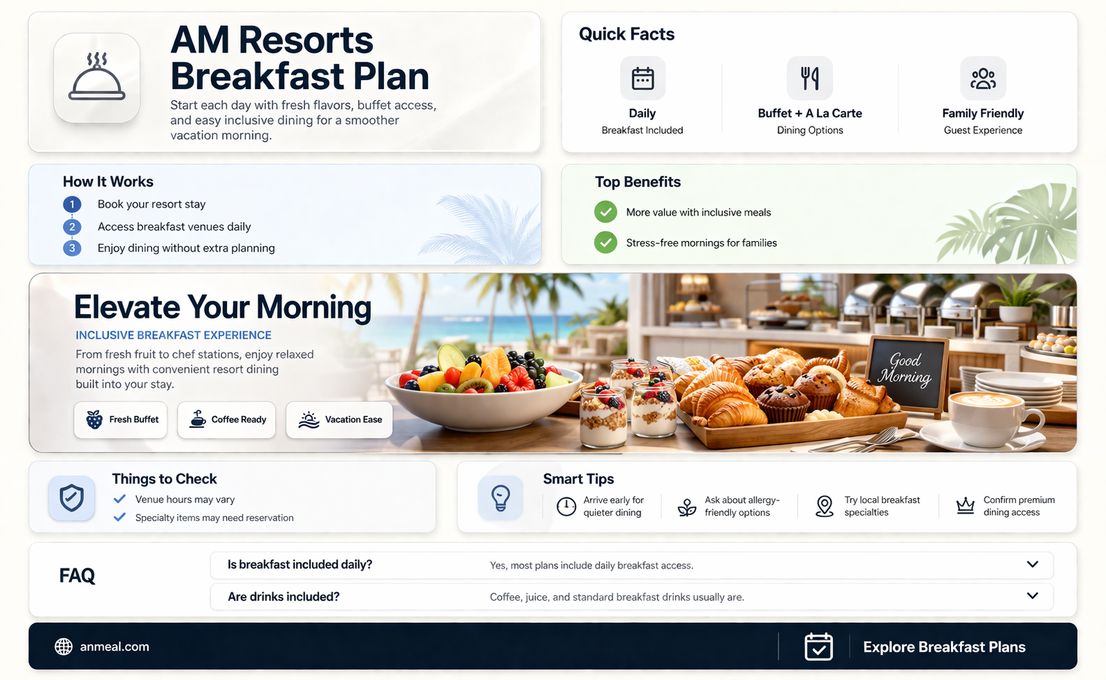 am resorts breakfast plan