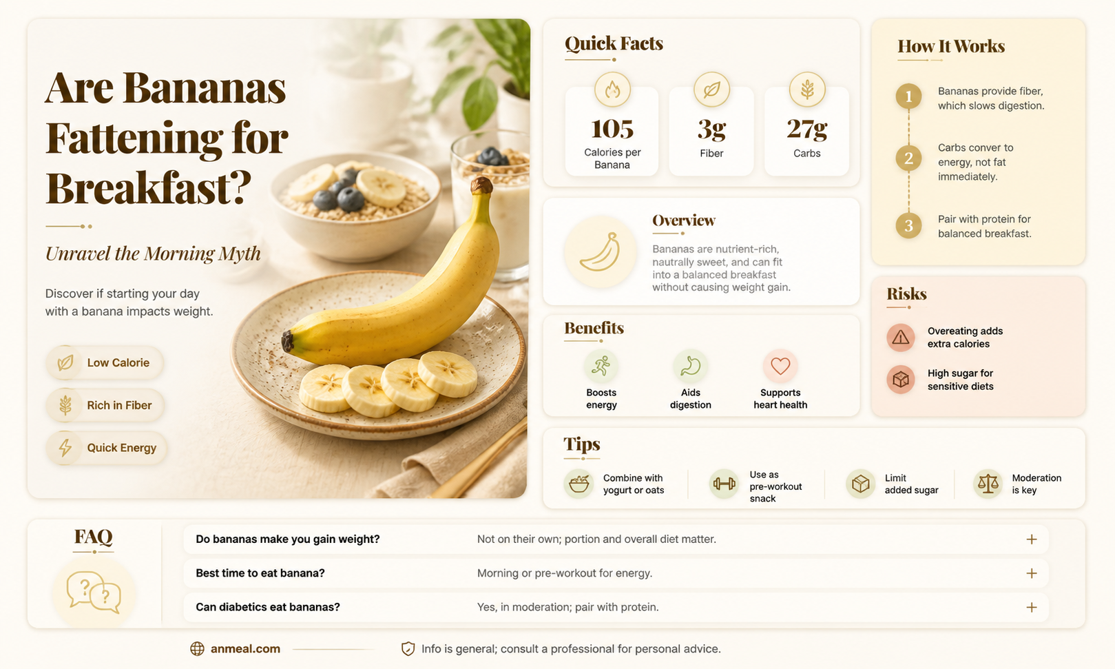 are bananas fattening for breakfast