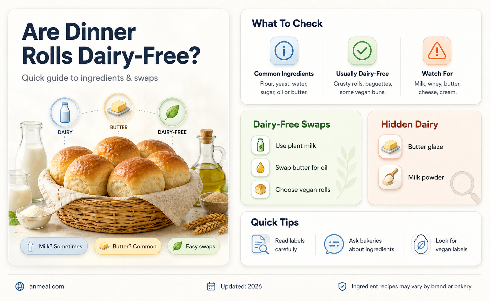 are dinner rolls dairy free
