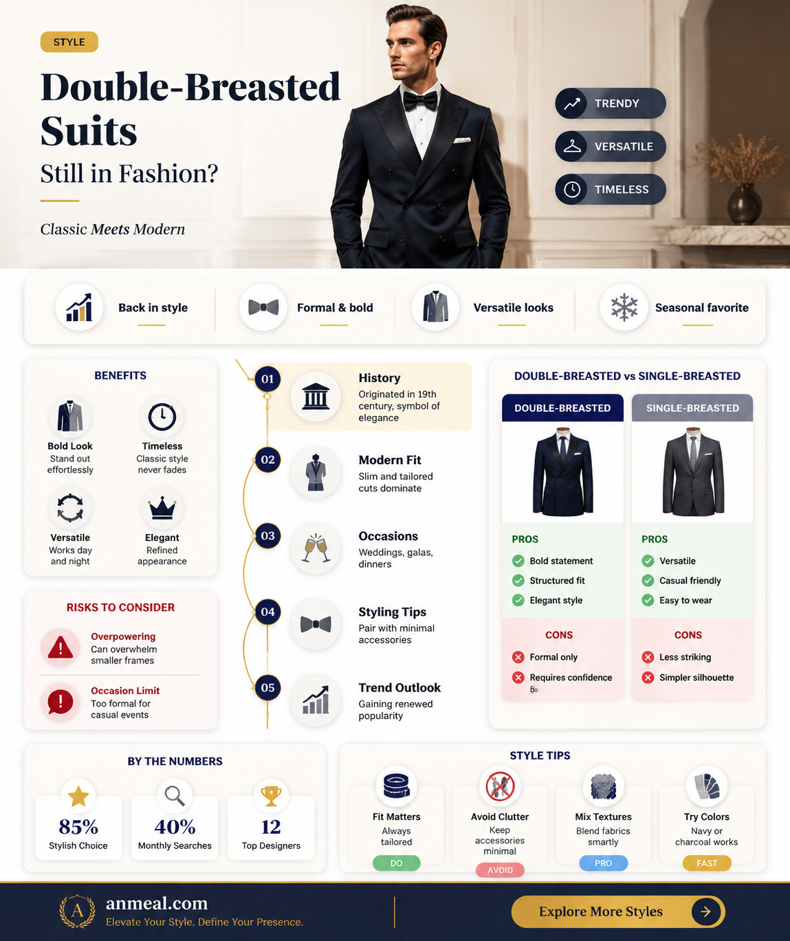 are double breasted dinner suits in fashion