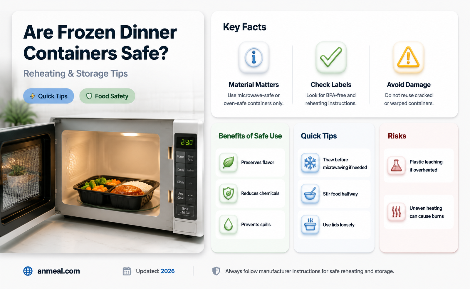 are frozen dinner containers safe