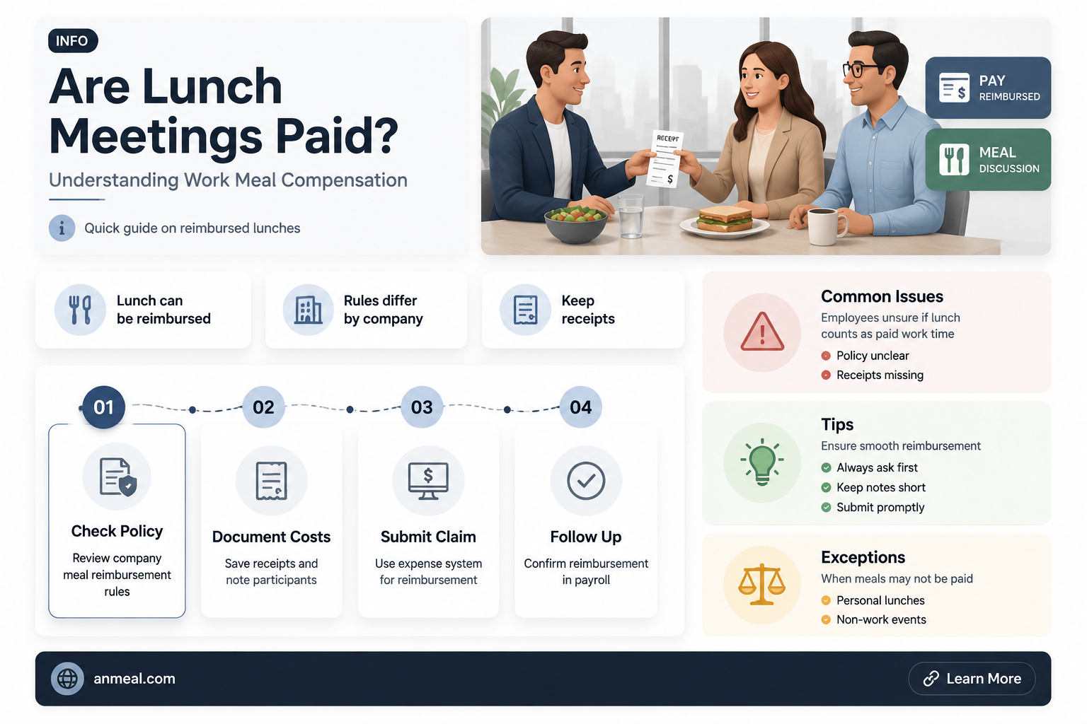 are lunch meetings paid