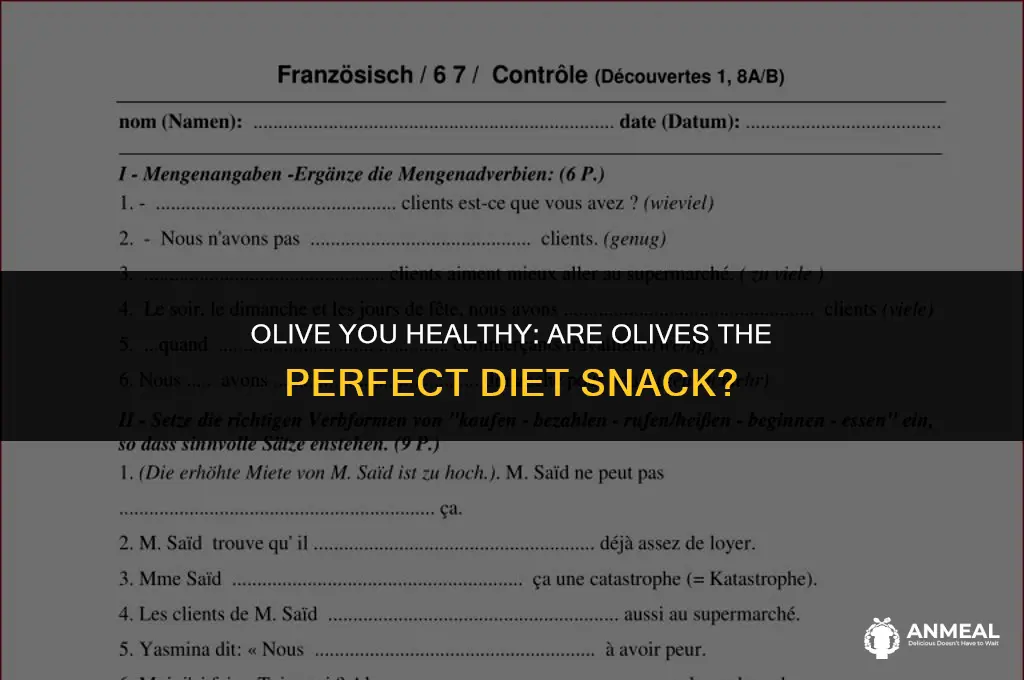 are olives a good diet snack