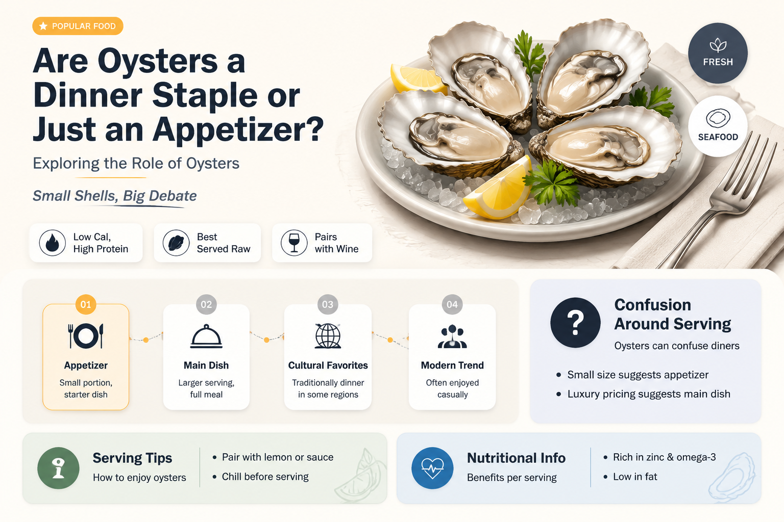 are oysters usually a dinner