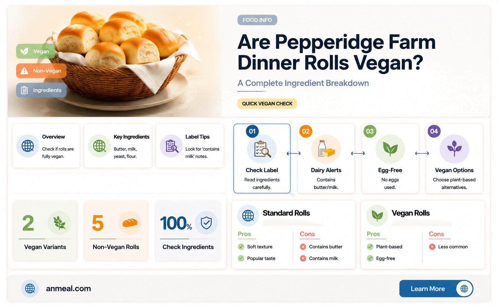 are pepperidge farm dinner rolls vegan
