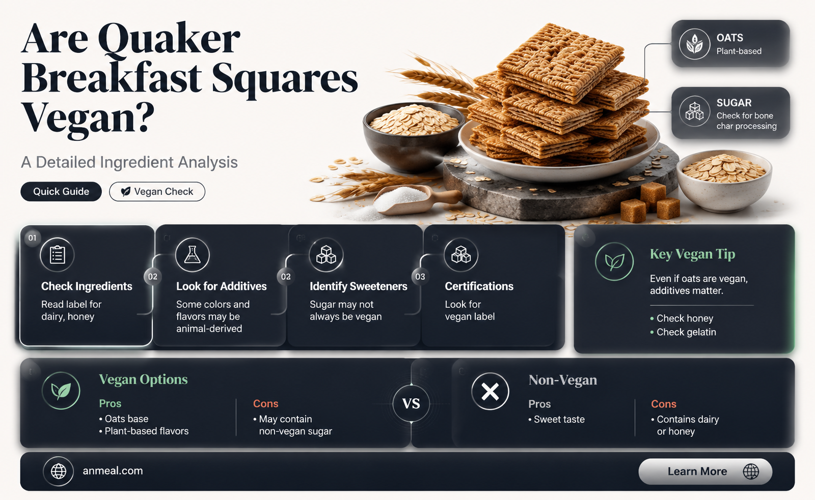 are quakers breakfast squares vegan