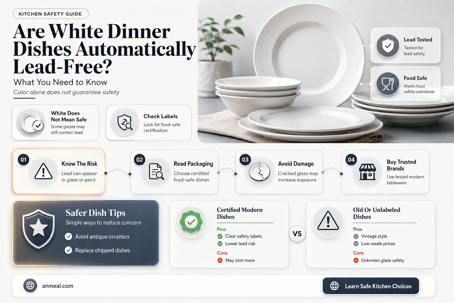 are white dinner dishes automaically lead free