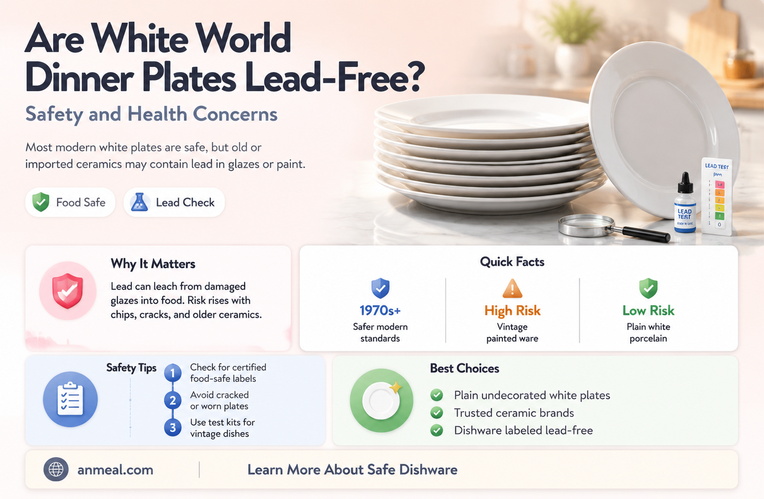 are white world dinner plates lead free