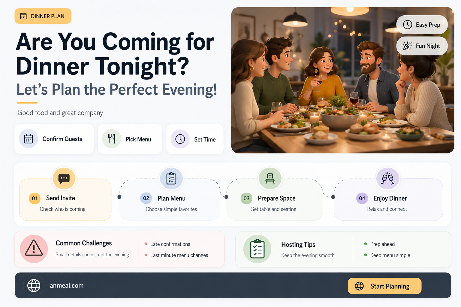 are you come dinner tonight