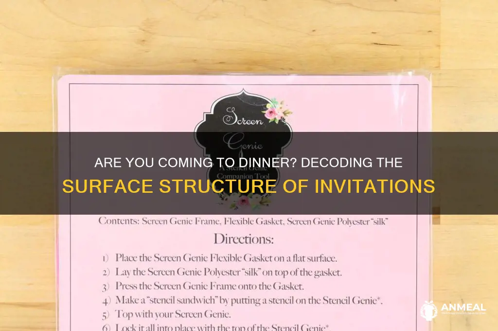 are you coming to dinner what is the surface structure