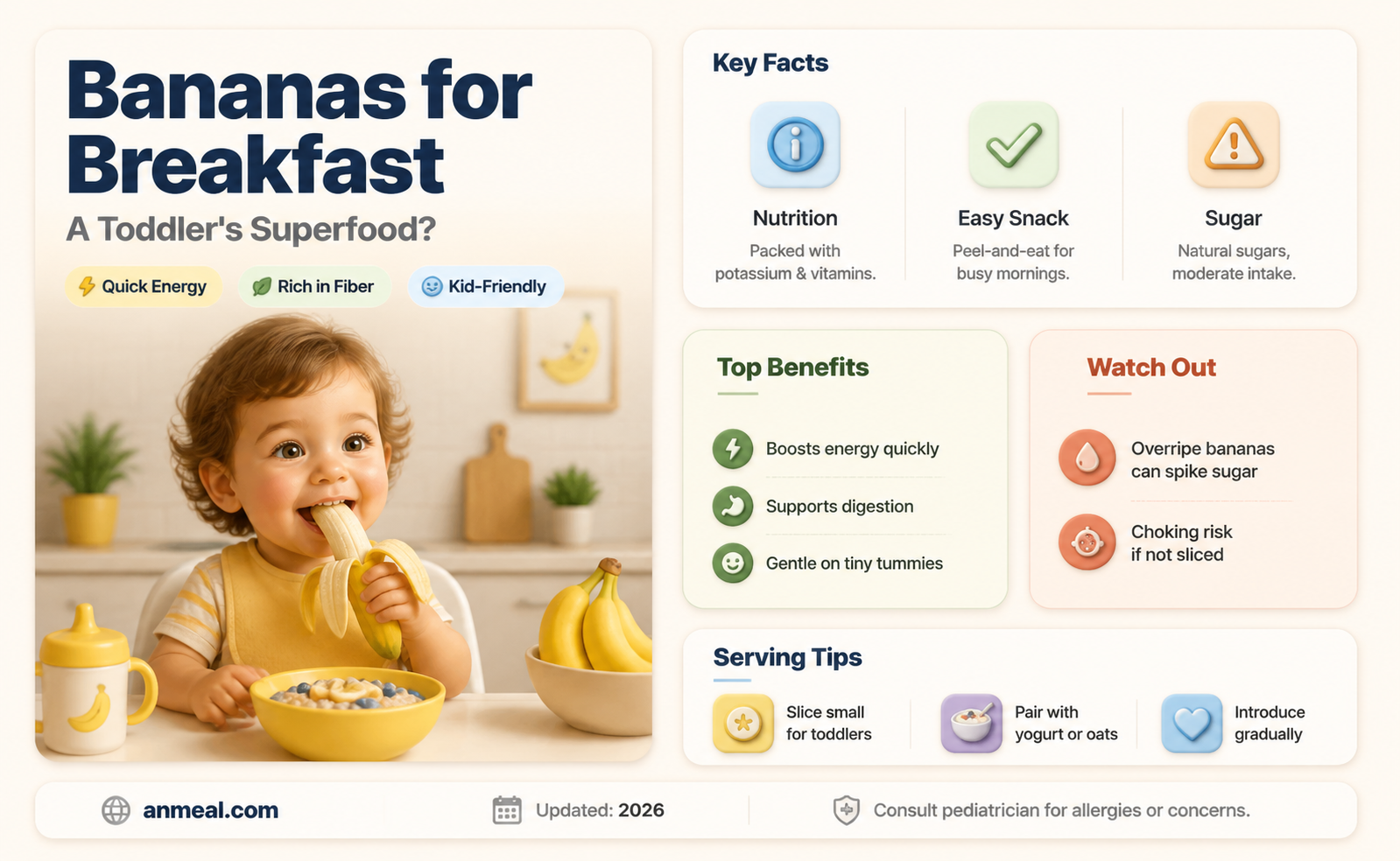 are bananas ok for breakfast for toddlers