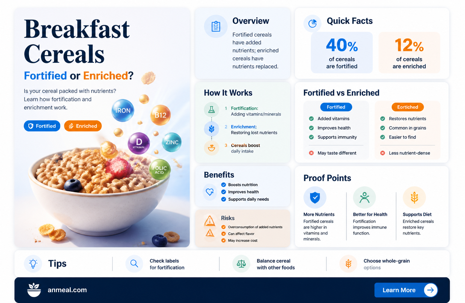are breakfast cereals fortified or enriched