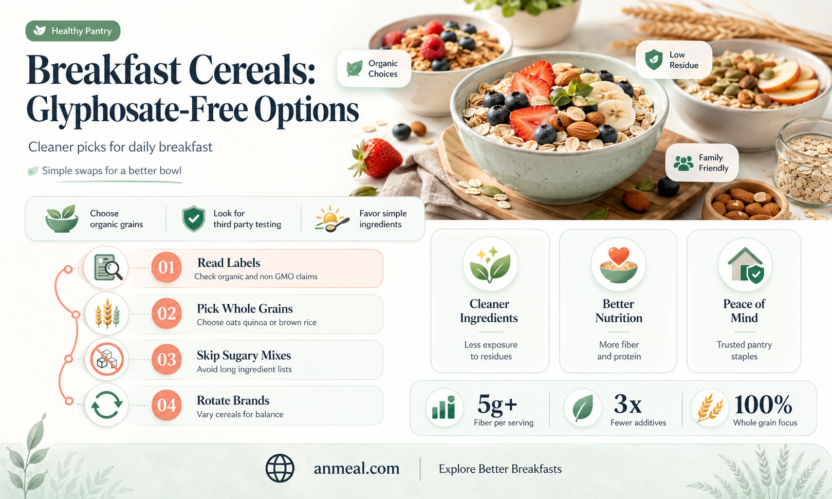 are there any breakfast cereals with no glyphosate