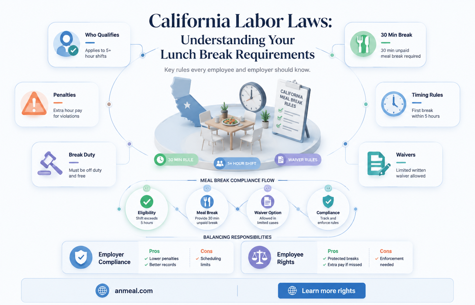 are you required to take a lunch in california