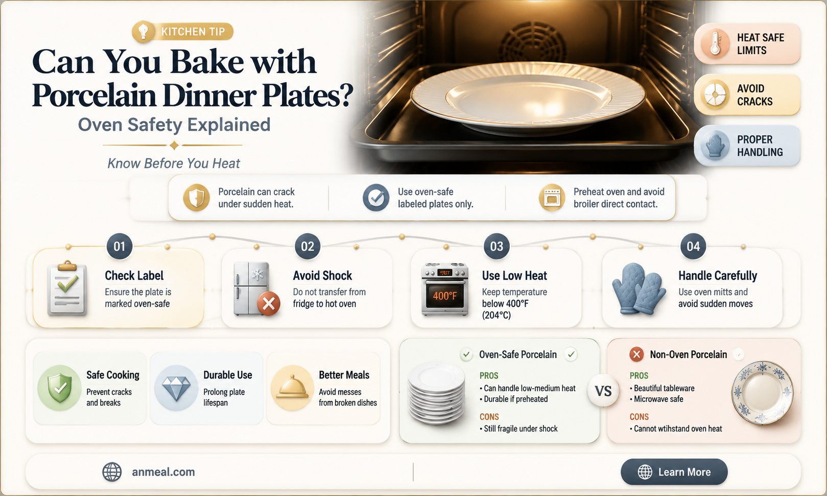 are porcelain dinner plates oven proof