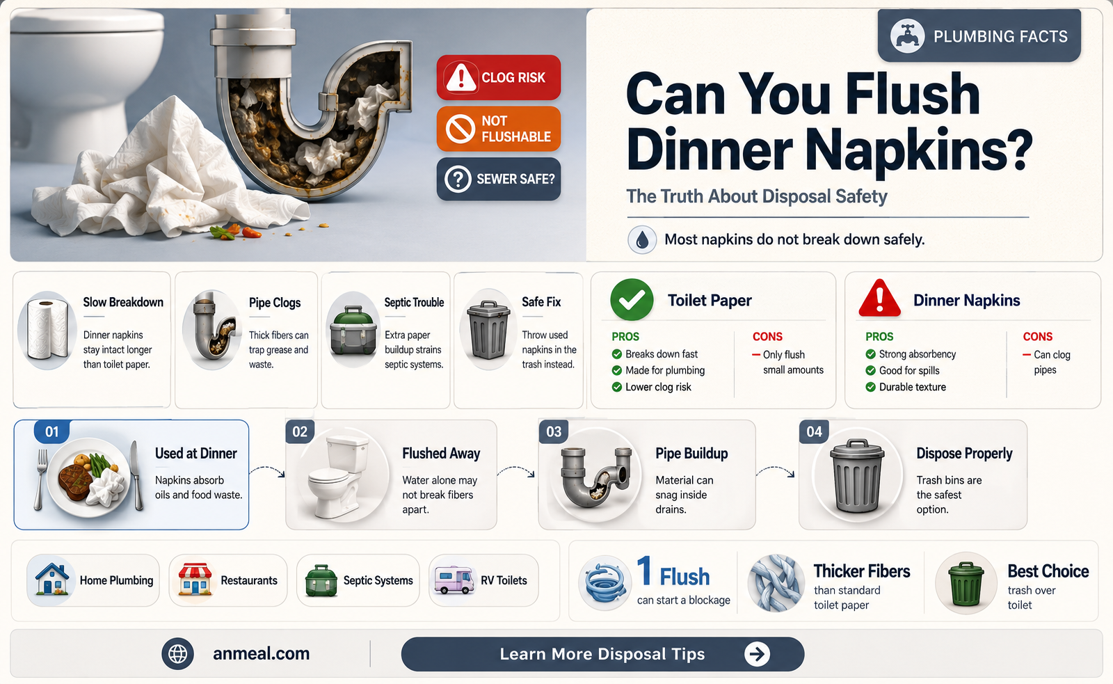 are dinner napkins flushable