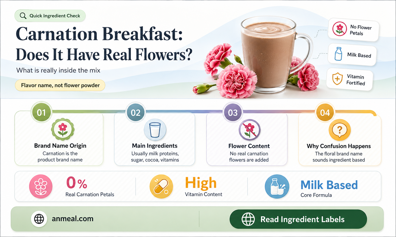 are there carnations in carnatopn instant breakfast