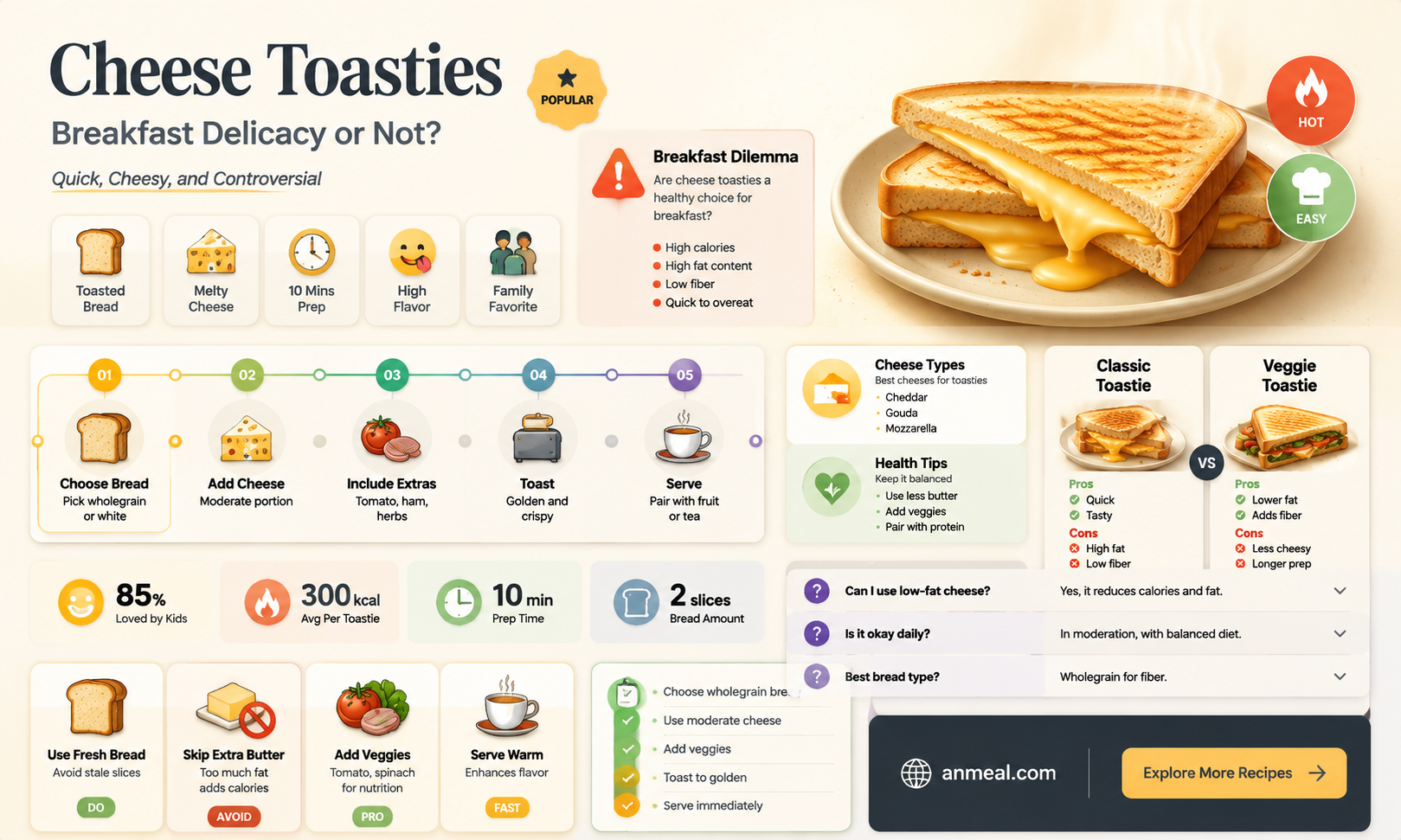 are cheese toasties a breakfast food