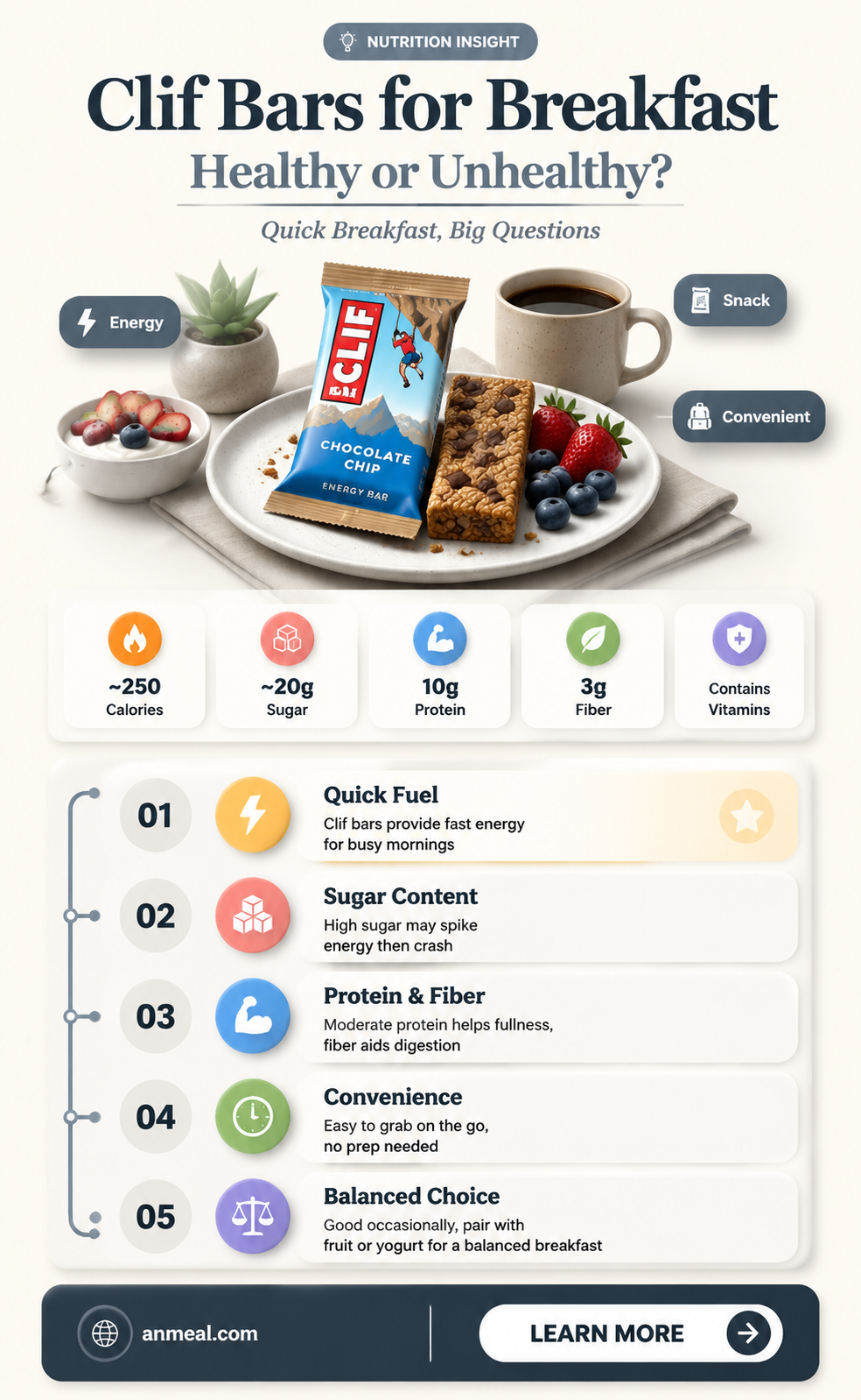 are clif bars bad for breakfast