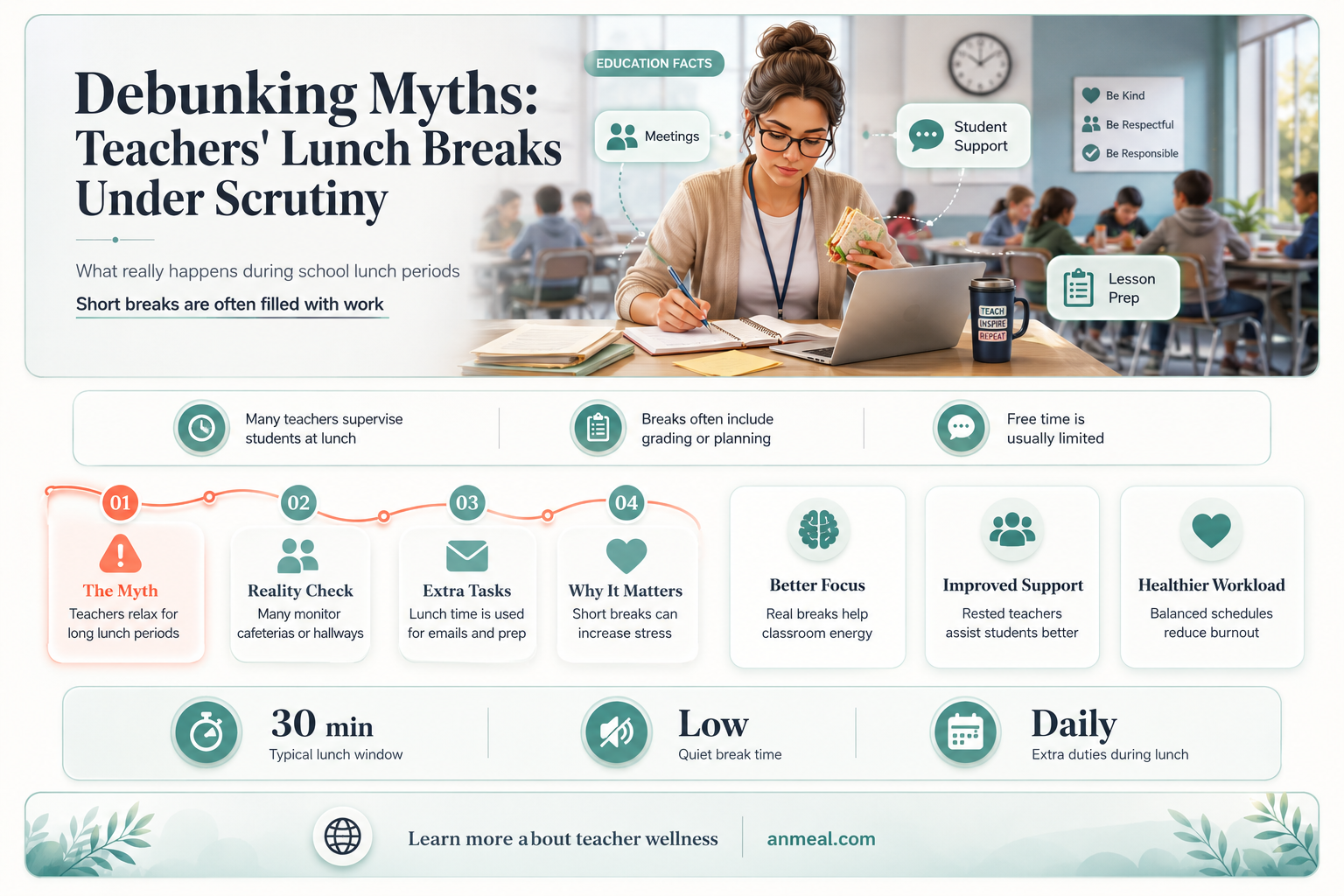 are teachers guaranteed a 25 minute lunch