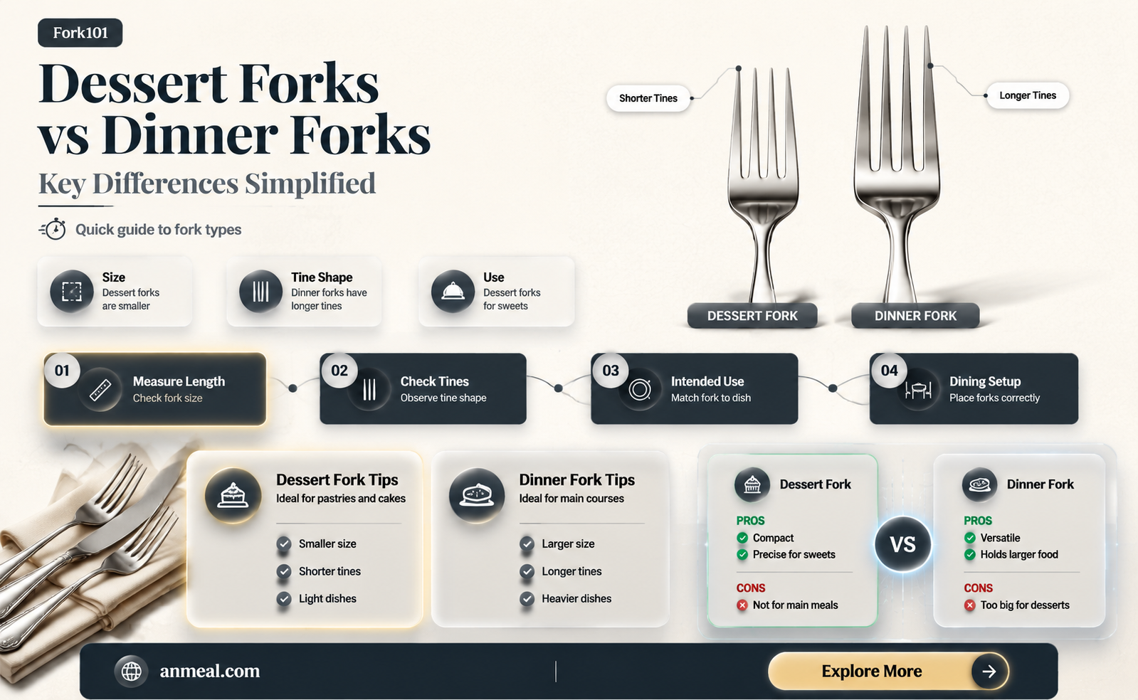 are dessert forks different than dinner forks
