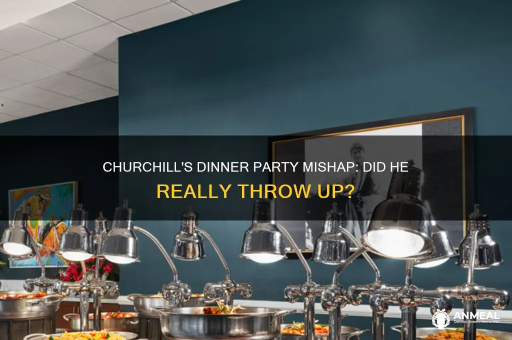 did churchill throw up during a dinner party