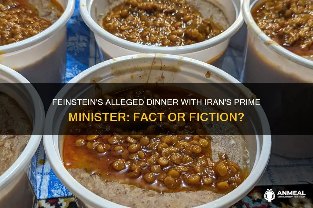 did dianne feinstein actually have dinner with iranian prime minister