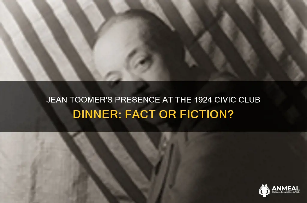 did jean toomer attend the civic club dinner of 1924