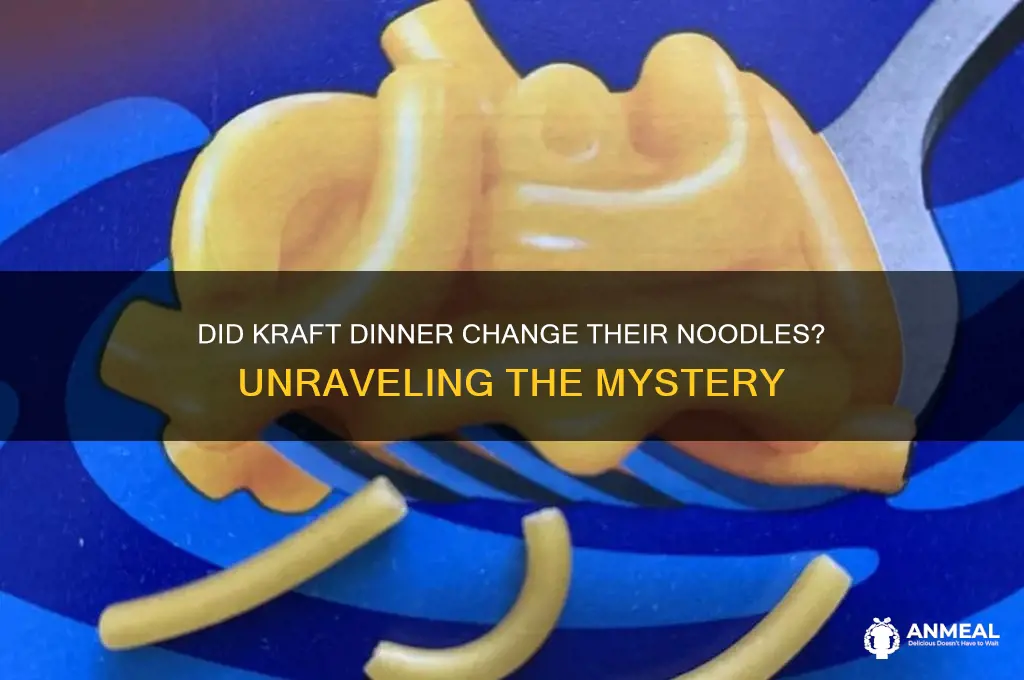 did kraft dinner change their noodles
