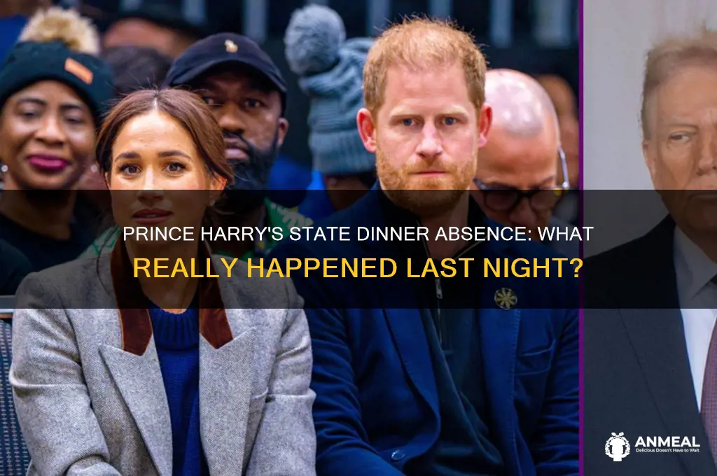 did prince harry go to the state dinner last night
