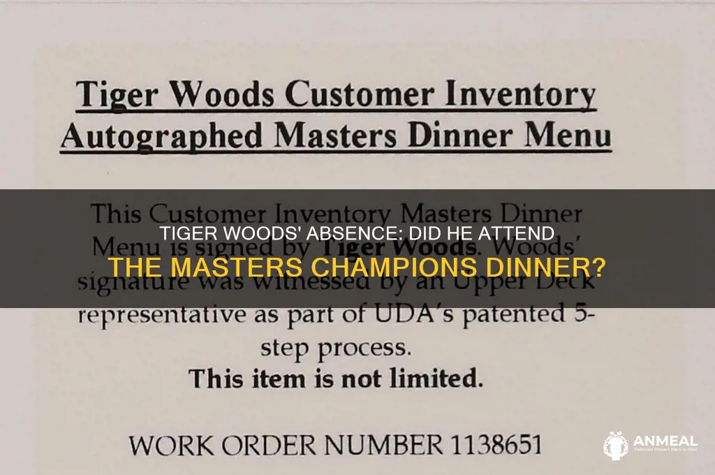 did tiger go to the masters dinner