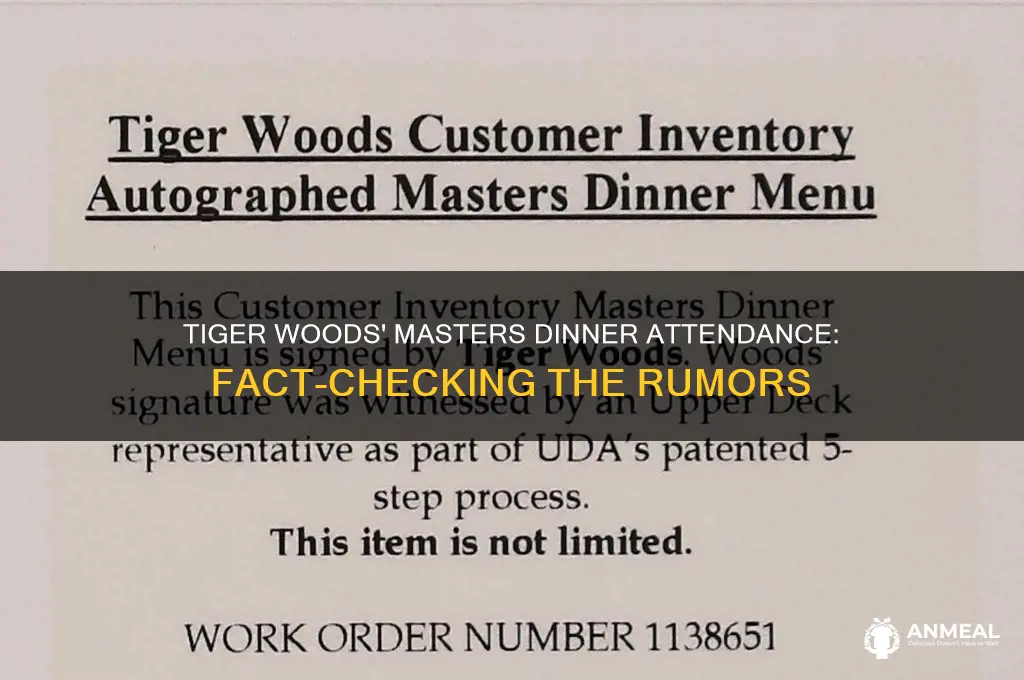 did tiger woods attend the masters dinner