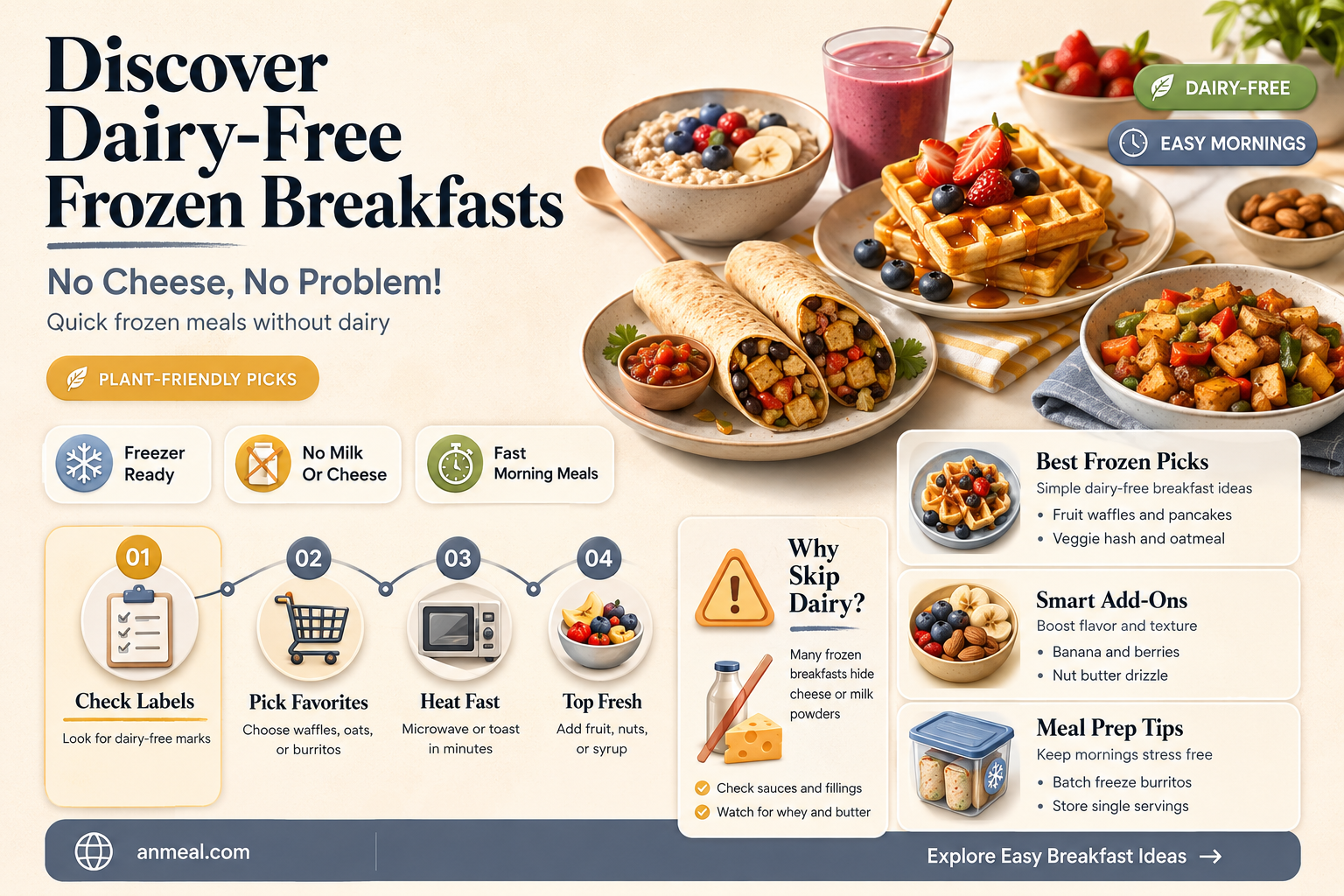 are there any frozen breakfasts without cheese