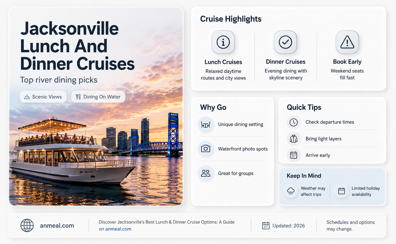 are there any lunch dinner cruises in jacksonville fl