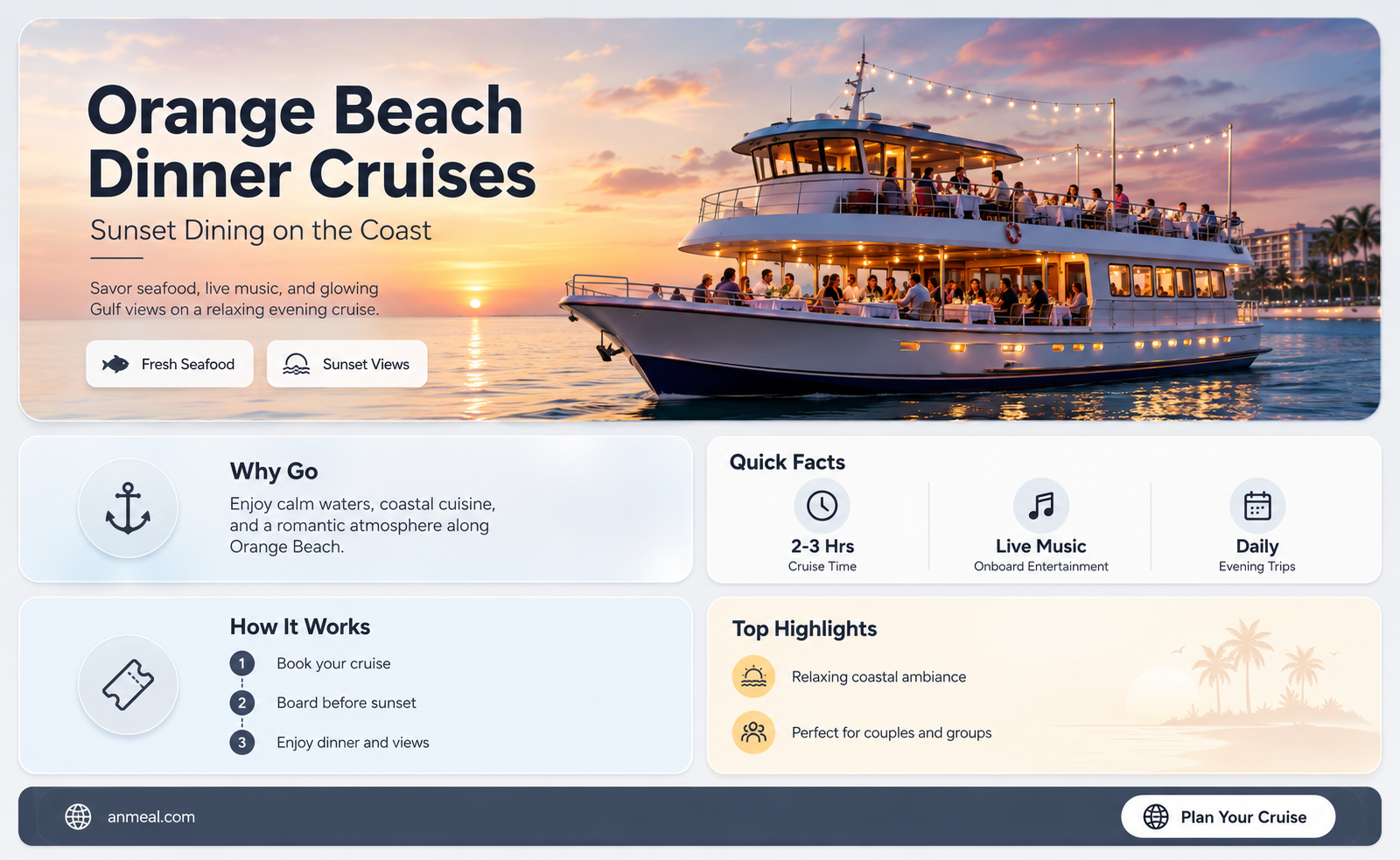 are there dinner cruises at orange beacch