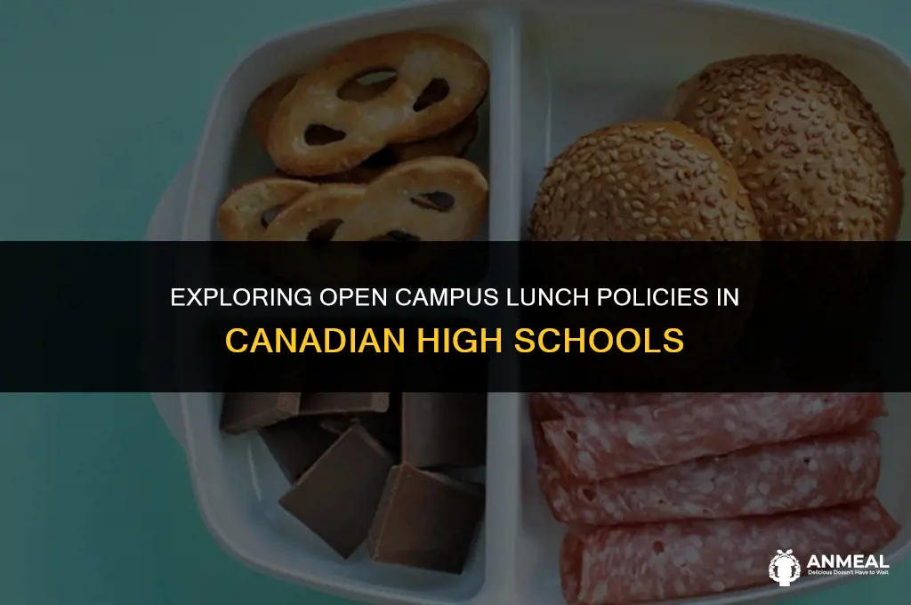 do canadian highschools have open campus lunch