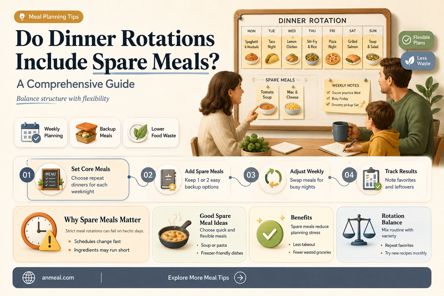 are spares include dinner rotations