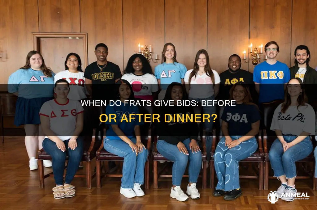 do frats give bids after or before dinner