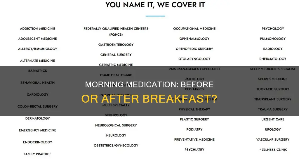 do i drink medicine before or after breakfast