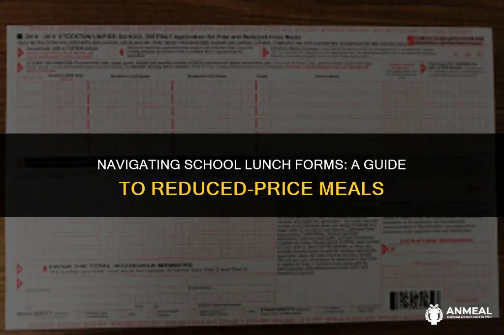 do i have to fill out reduced lunch form