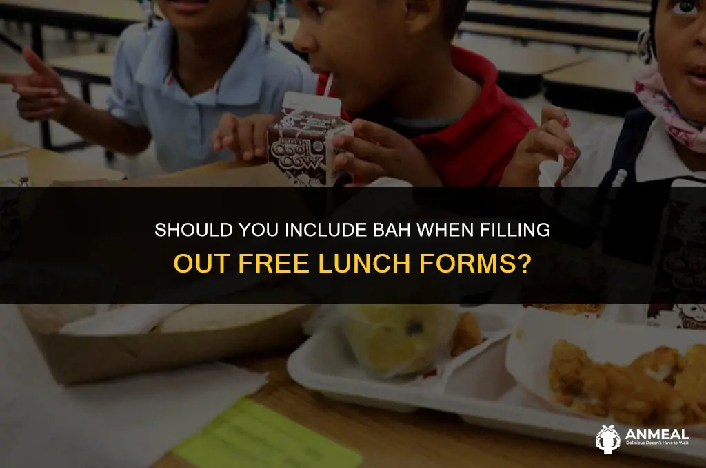 do i include bah on free lunch form