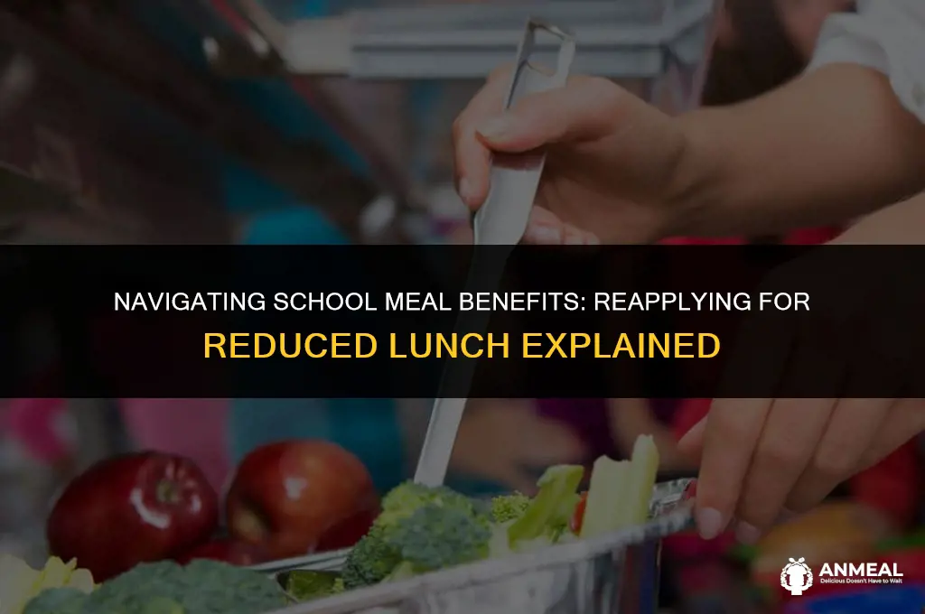 do i need to re-apply for reduced lunch