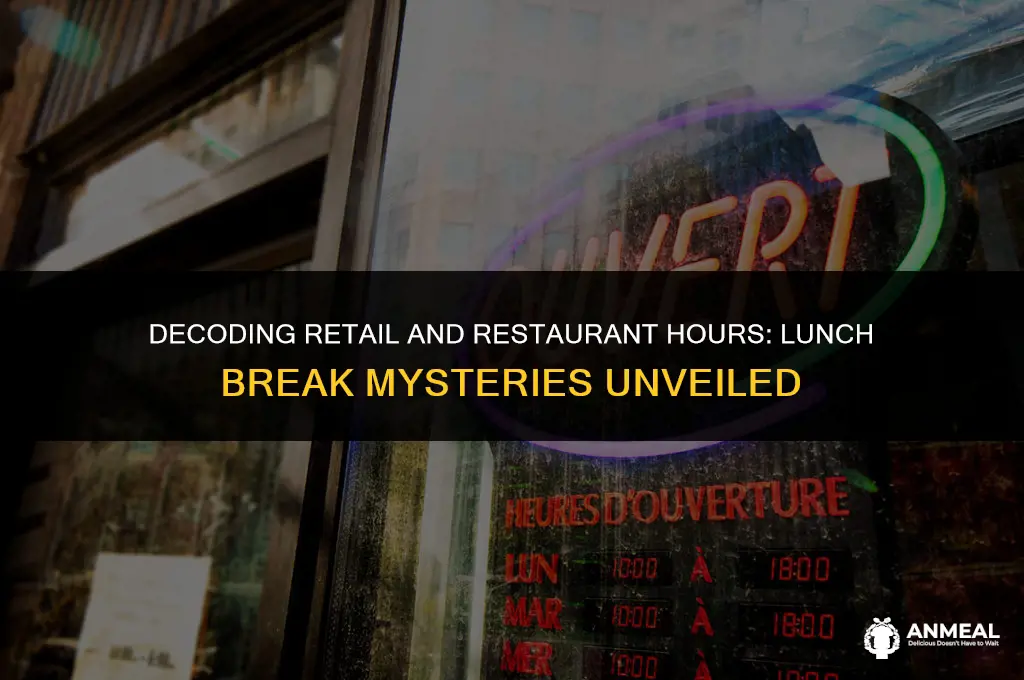 do retailers and restaurants close fee hours itsly sgtet lunch