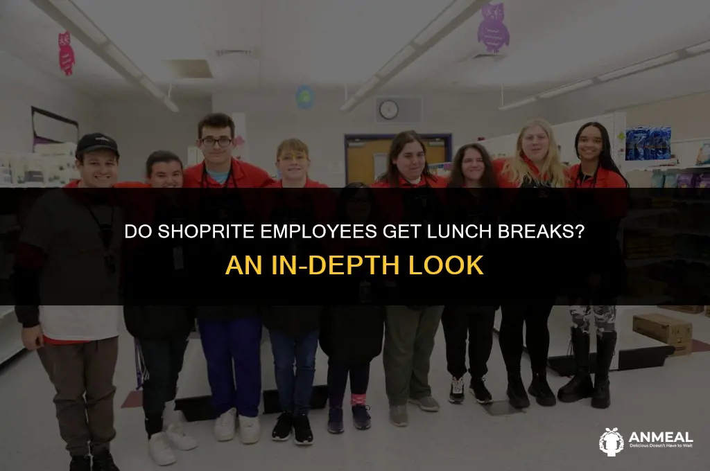 do shoprite employees get lunch