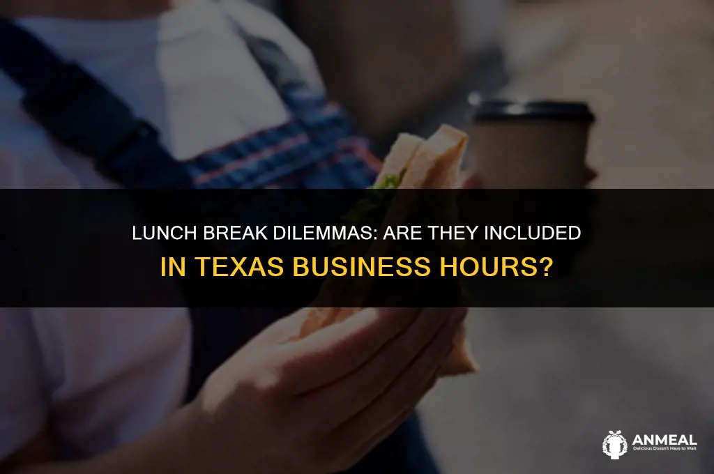 do standard business hours include lunch in tex