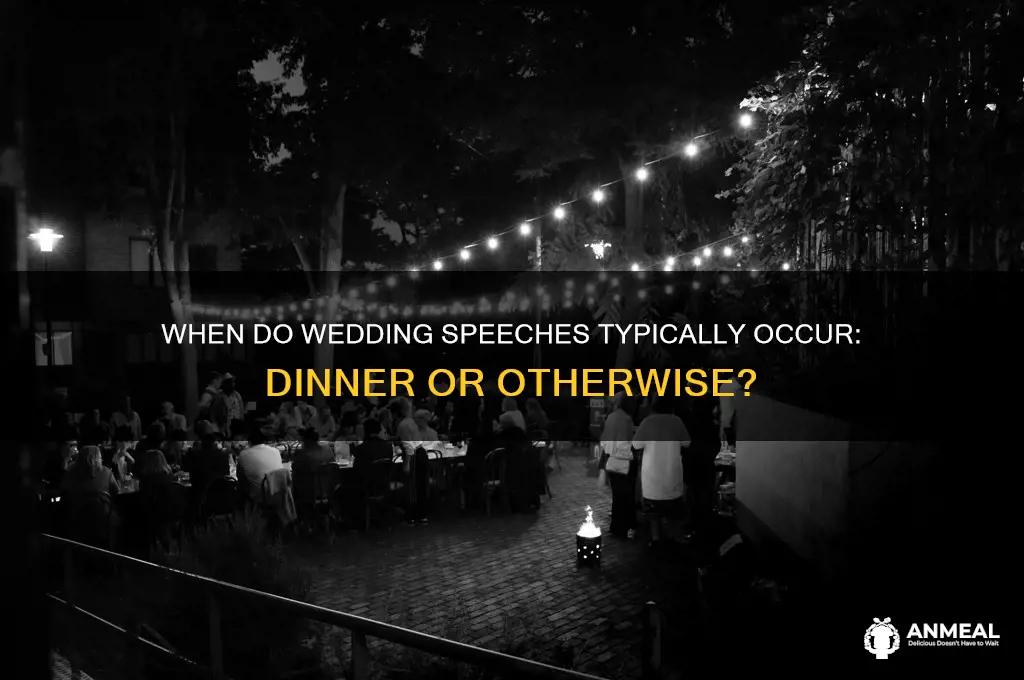 do wedding speeches happen during dinner
