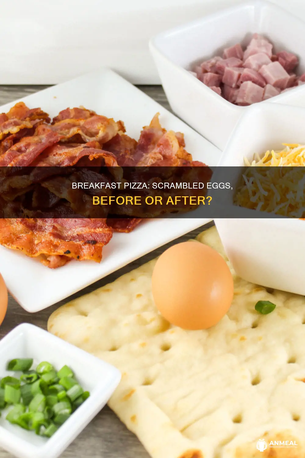 do you cook scrambled eggs before putting in breakfast pizza