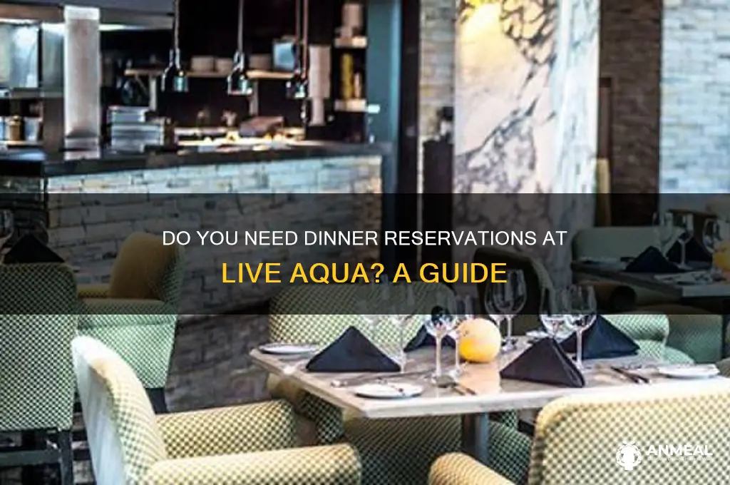 do you need dinner reservations at live aqua
