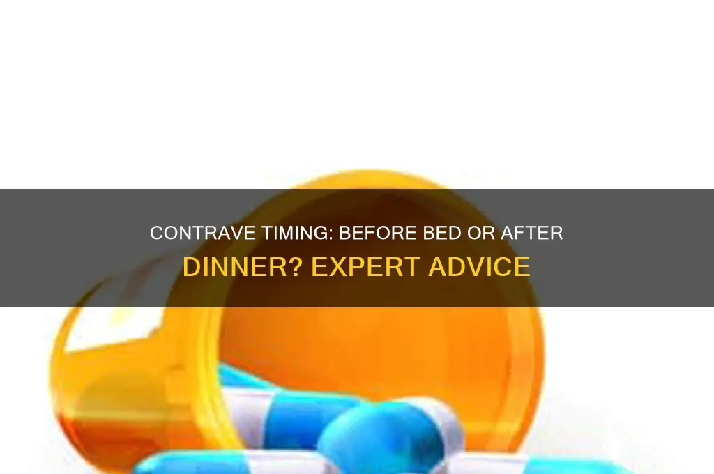 do you take contrave befor bed or after dinner