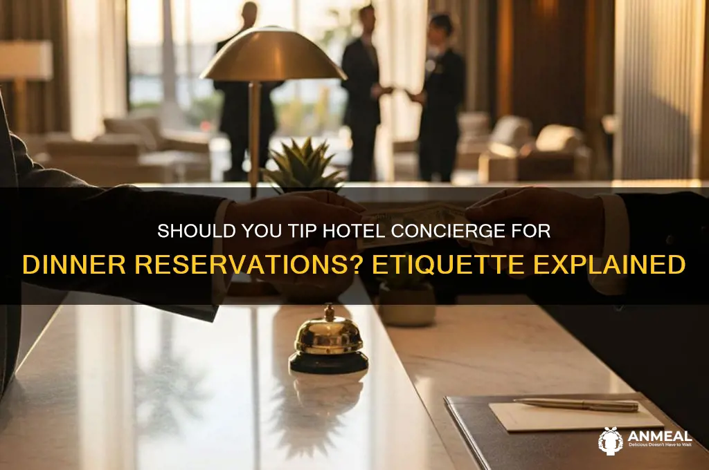 do you tip hotel conceirge for a dinner reservation